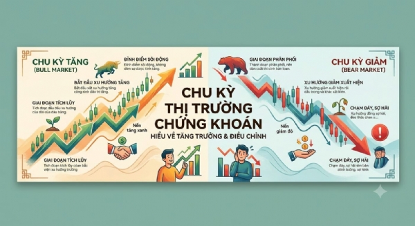 Chu kỳ tăng giảm thị trường trong chứng khoán: Các giai đoạn và cách nhận biết
